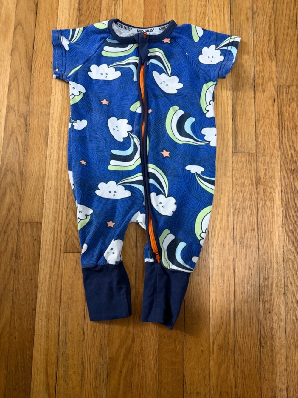 Kids Tales 3/6 Blue Cloud & Rainbow One-Piece Romper